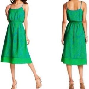 LOFT Green Midi Dress
